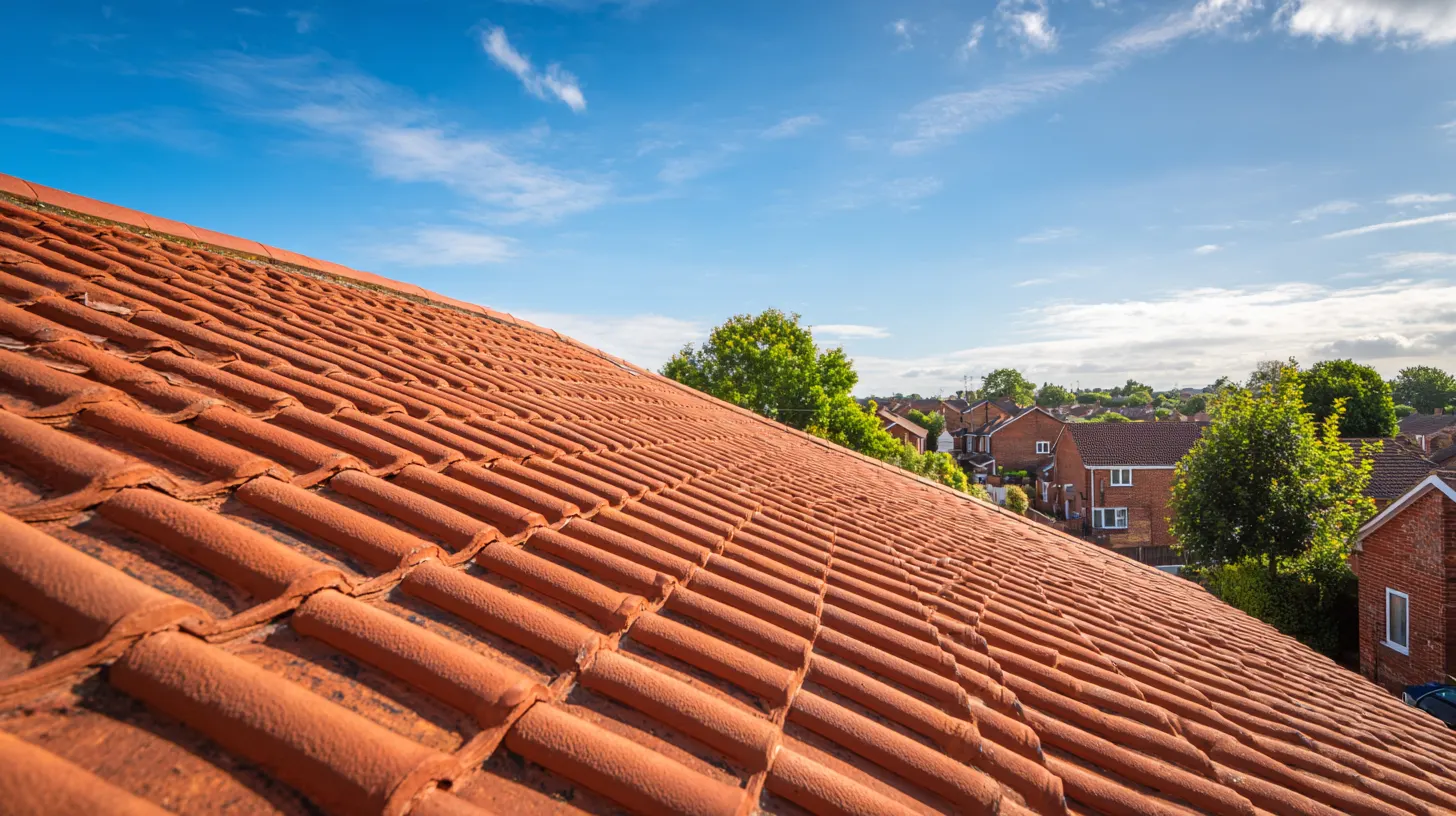 Professional roofer working on a pitched roof
